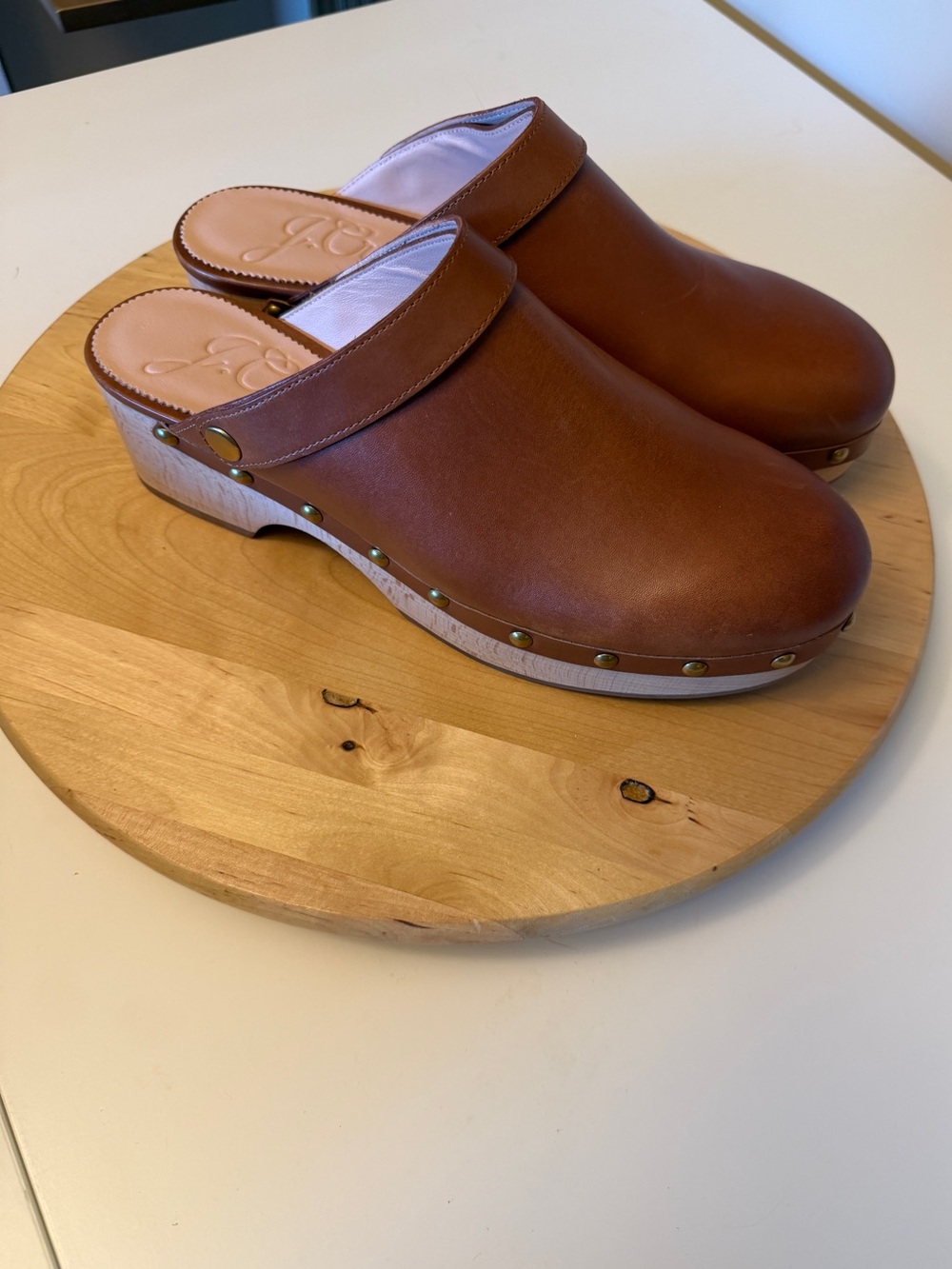 J. Crew Grace Clog Brown Leather Round Toe Convertible Heels